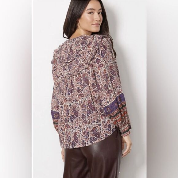 Cleobella Samara Ruffle Blouse Top - Organic Cotton - Picture 3 of 11